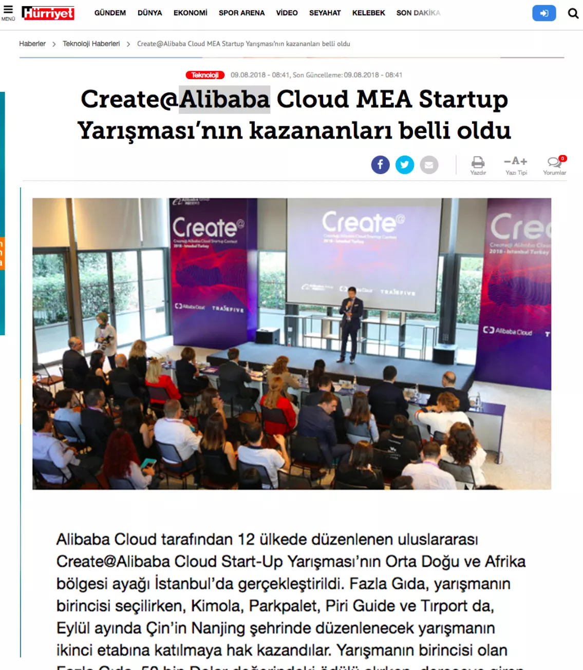 Winners of Create@Alibaba Cloud MEA Startup Contest Announced